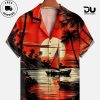 Coconut Tree Sunset Landscape Short Sleeve Hawaiian Shirt