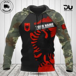 Customize Albania Coat Of Arms Camouflage Hoodie