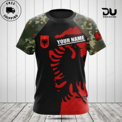 Customize Albania Coat Of Arms Camouflage TShirt