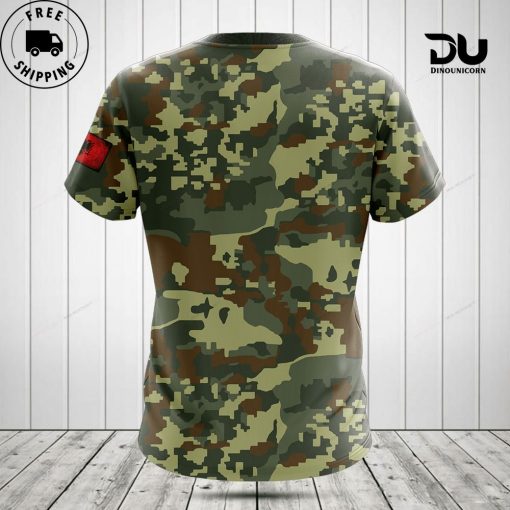 Customize Albania Coat Of Arms Camouflage  T-Shirt