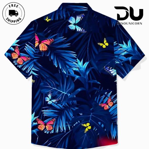 Hawaiian Shirt Butterfly Botanical