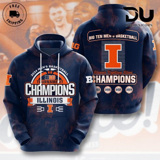 Illinois Fighting Illini Men’S Basketball 3D Hoodie