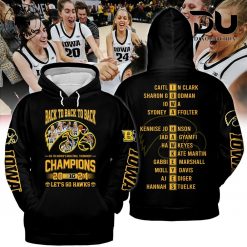 Iowa Hawkeyes 2024 B1G Women’s Basketball Champions Hoodie