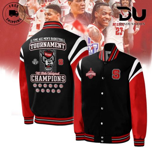 NC State Wolfpack 2024 ACC Men’s Basketball Conference Tournament Champions Bomber Jacket