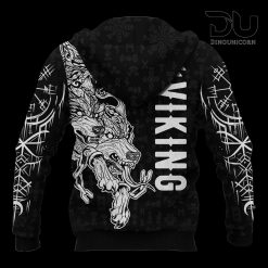 Viking Wolf With Walknut 3D Hoodie